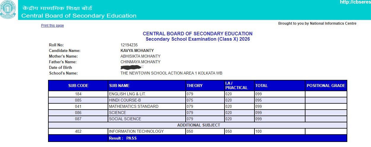 Result Card